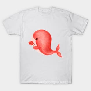 Cotton Candy Baby Whale Illustration T-Shirt